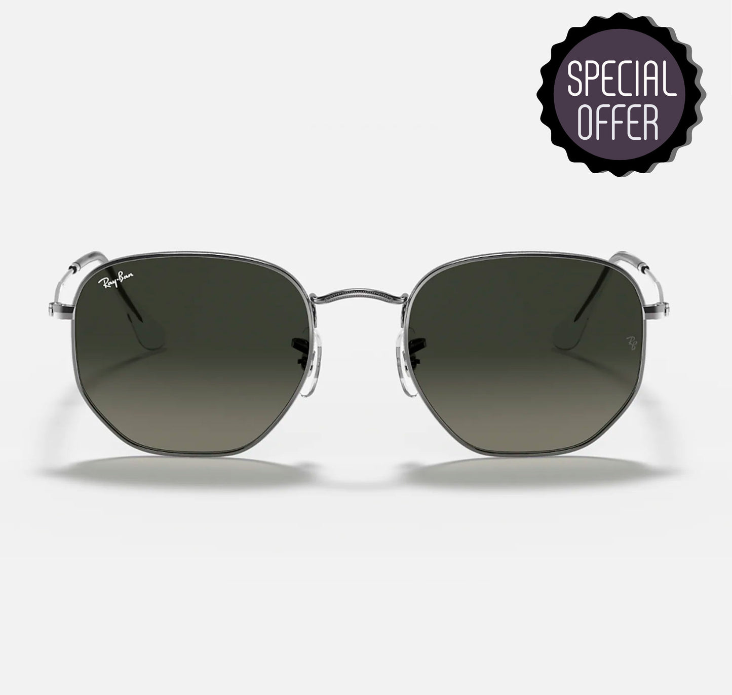 Ray Ban Hexagonal 3548 004/71 Marco Gris Lente Gris Talla M Gafas De Sol