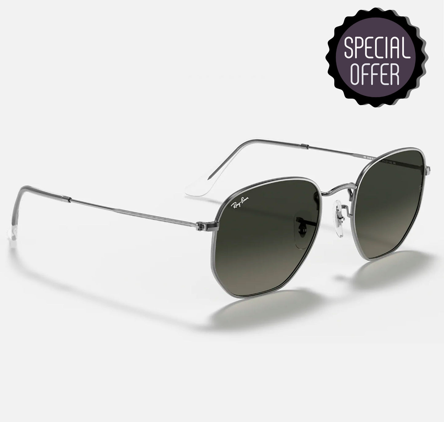 Ray Ban Hexagonal 3548 004/71 Marco Gris Lente Gris Talla M Gafas De Sol