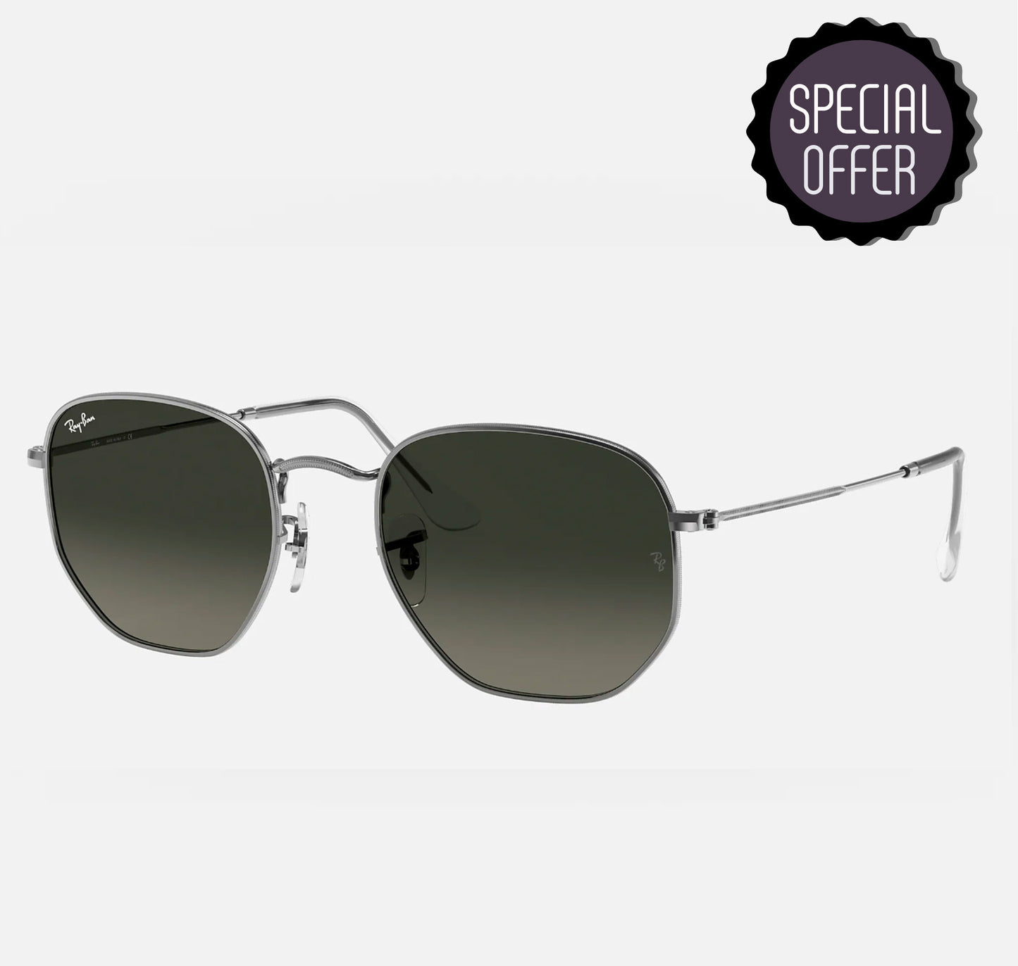 Ray Ban Hexagonal 3548 004/71 Marco Gris Lente Gris Talla M Gafas De Sol