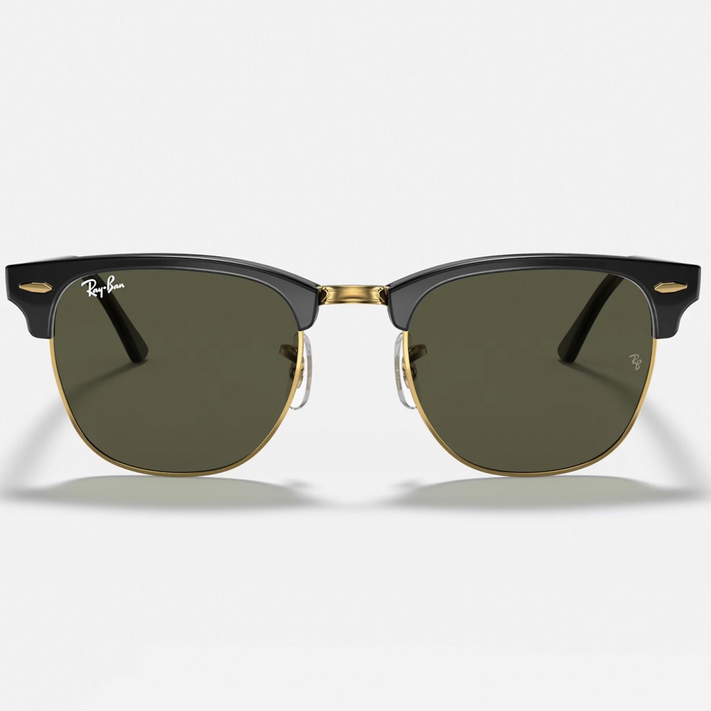 Ray-Ban Clubmaster RB3016 W0365 Marco Negro Lente Verde Gafas de Sol Clásicas Unisex Negro 51mm