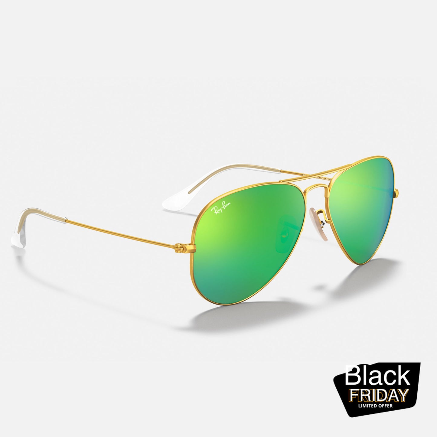 Ray Ban Aviador Rb3025 112/19 Marco Dorado Mate Lente Verde Espejado Talle M 58 mm
