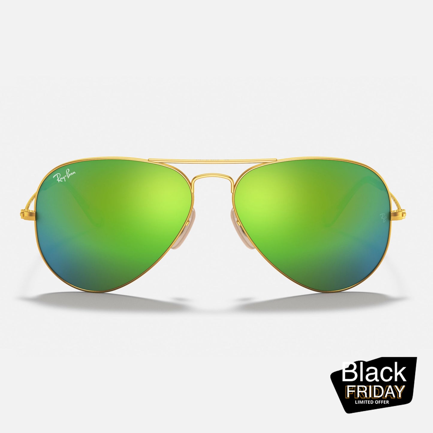 Ray Ban Aviador Rb3025 112/19 Marco Dorado Mate Lente Verde Espejado Talle M 58 mm
