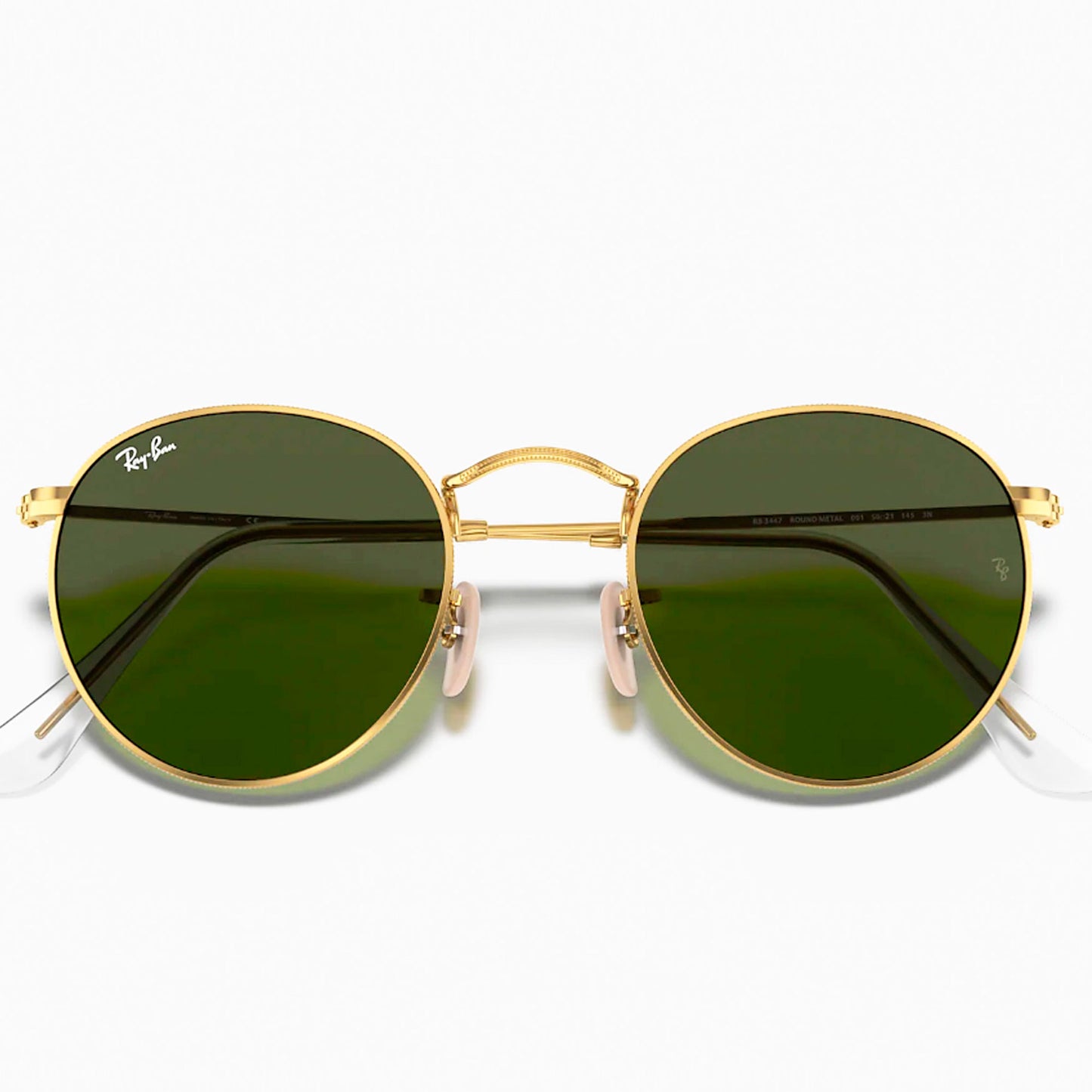 Gafas De Sol Rayban Round Rb3447 001 50 Marco Dorado Lente Verde Talla M
