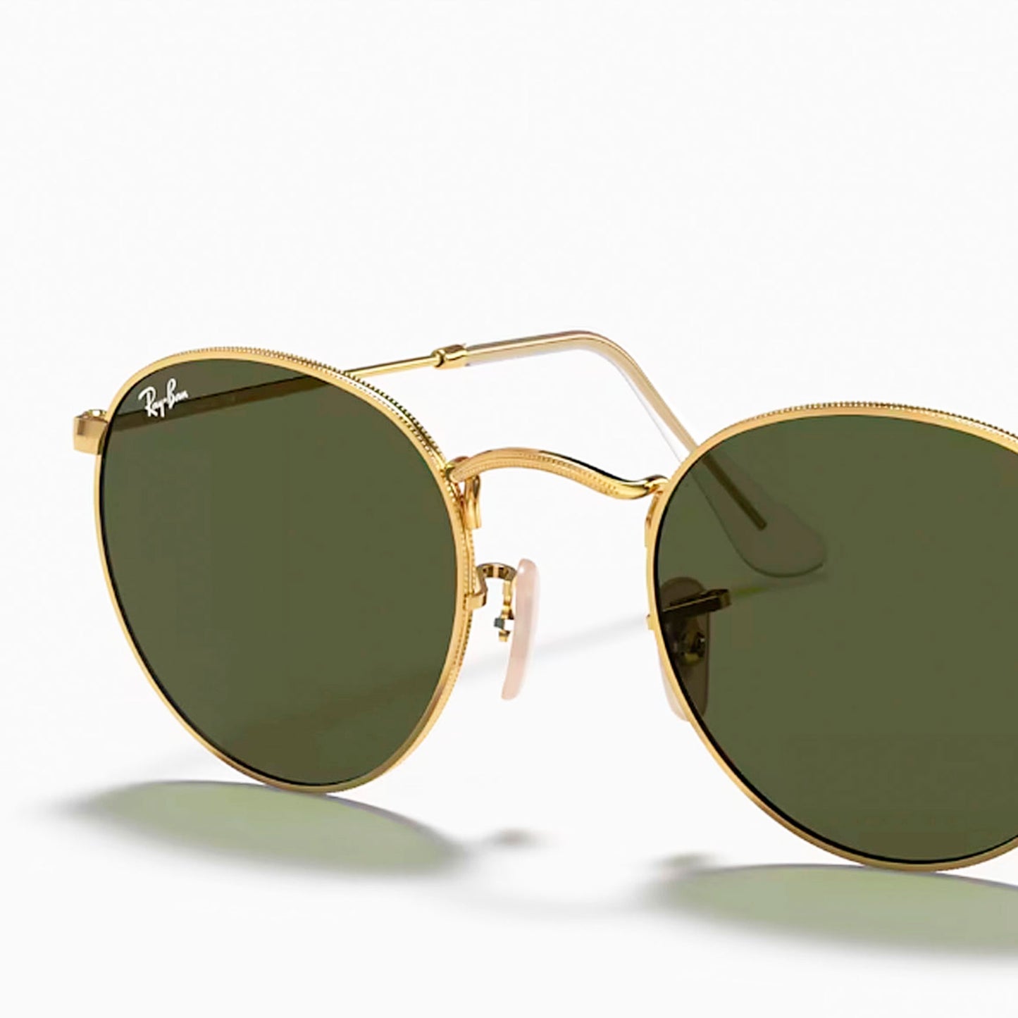 Gafas De Sol Rayban Round Rb3447 001 50 Marco Dorado Lente Verde Talla M