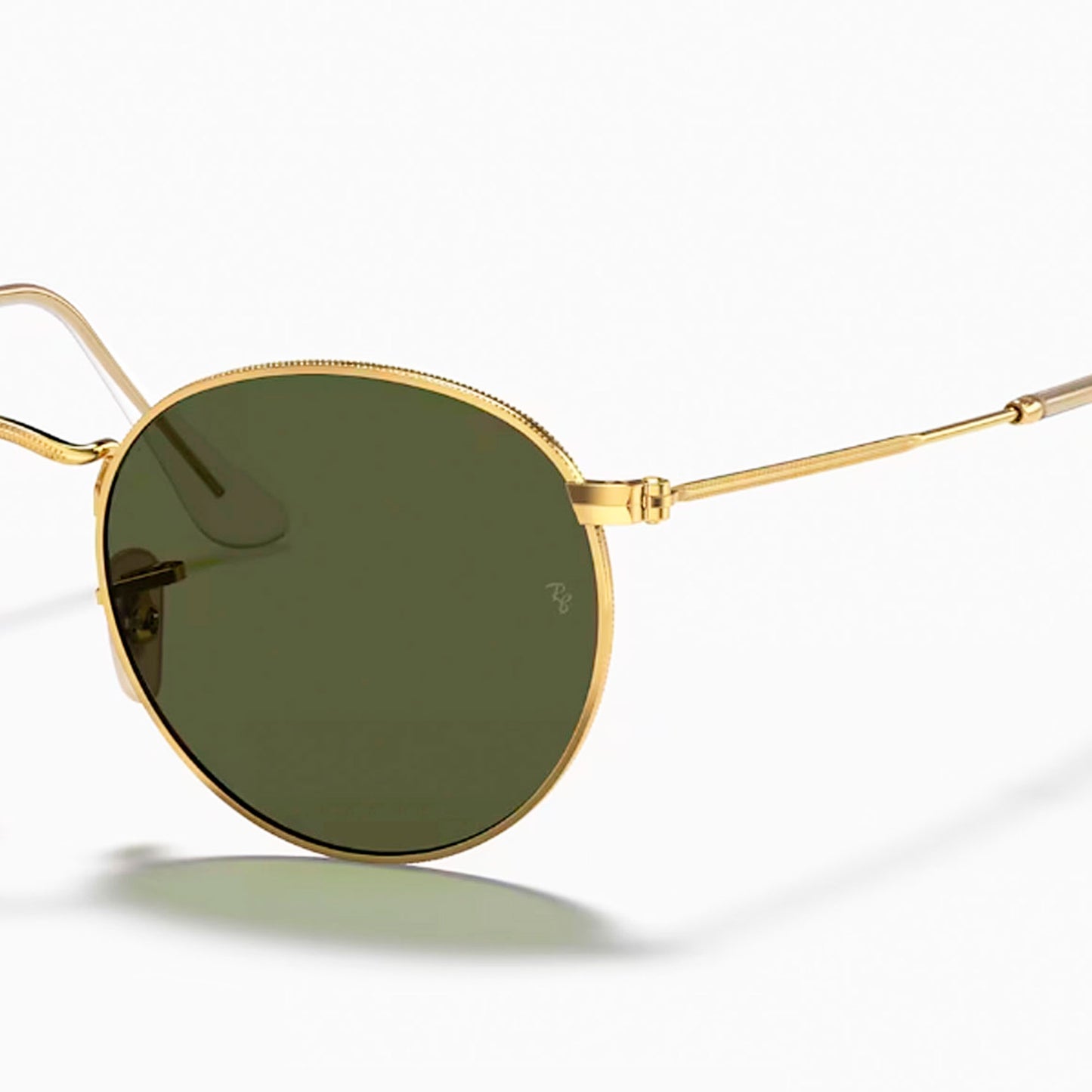 Gafas De Sol Rayban Round Rb3447 001 50 Marco Dorado Lente Verde Talla M