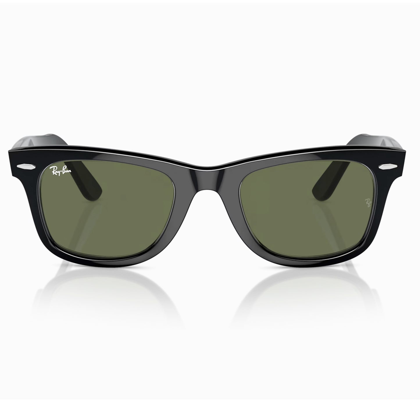 Ray Ban Wayfarer Rb2140 901 Marco Negro Lente Verde G15 Unisex Negro 50Mm Talle M