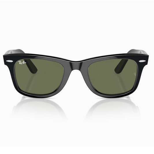 Ray Ban Wayfarer Rb2140 901 Marco Negro Lente Verde G15 Unisex Negro 50Mm Talle M