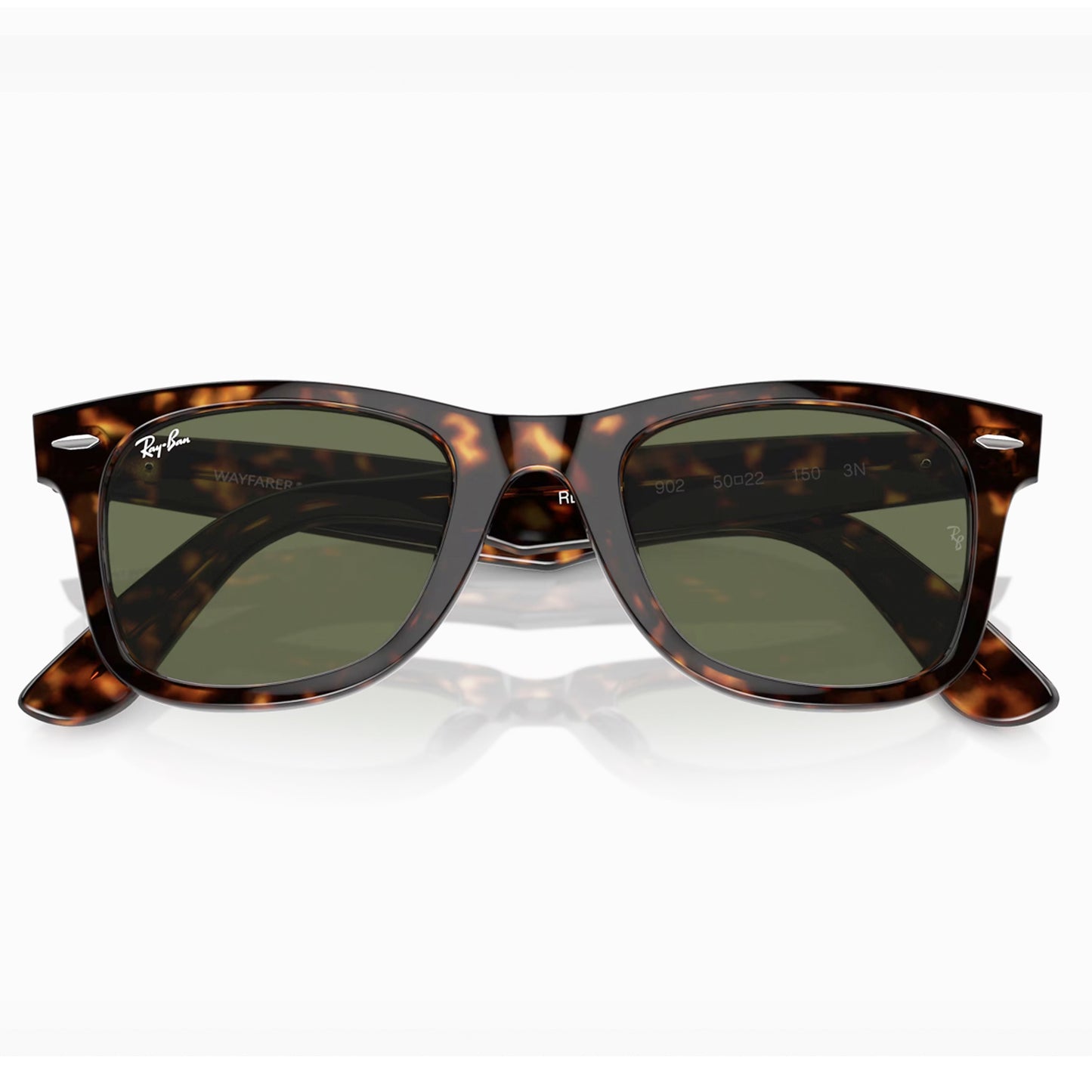 Ray-Ban Wayfarer RB2140 902 Marco Cafe Lente Verde Talle M