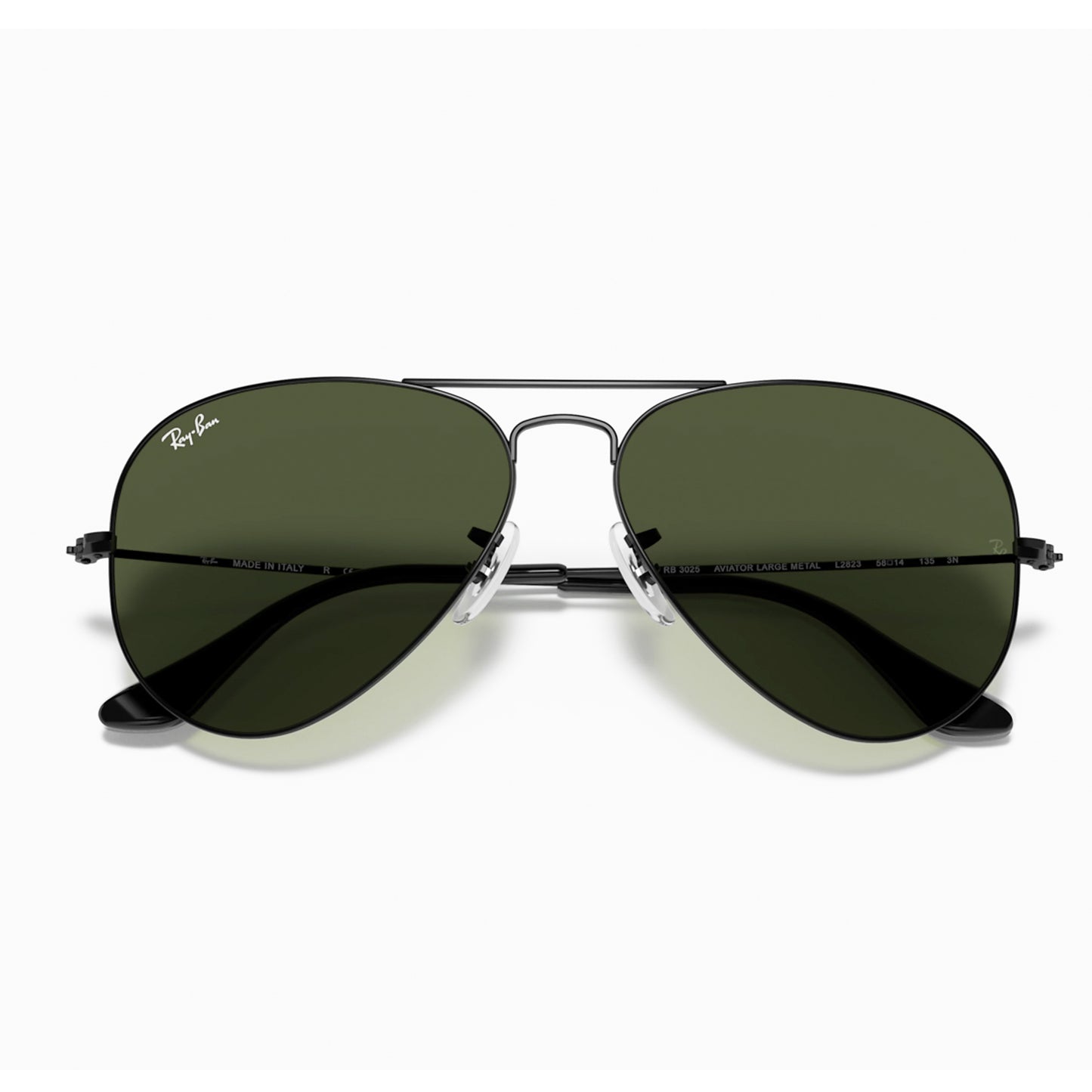 Ray-Ban Aviator 3026 L2821 - Gafas de Sol Unisex Marco Negro Lente Verde (Talla L)