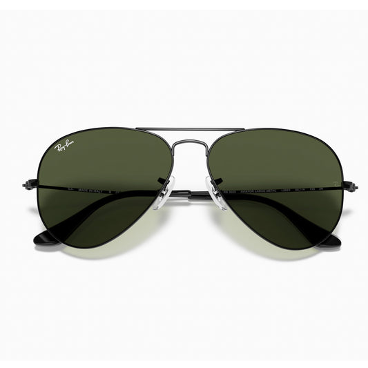 Ray-Ban Aviator 3026 L2821 - Gafas de Sol Unisex Marco Negro Lente Verde (Talla L)