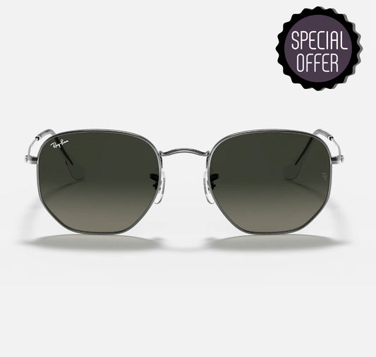 Ray Ban Hexagonal 3548 004/71 Marco Gris Lente Gris Talla M Gafas De Sol