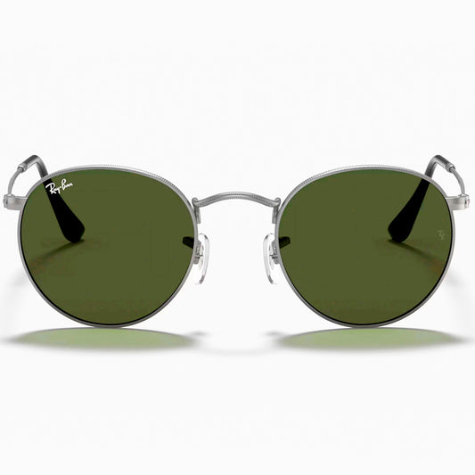 Ray Ban Round Metal Unisex RB3447 Marco Gun Metal Lente Verde Talle M