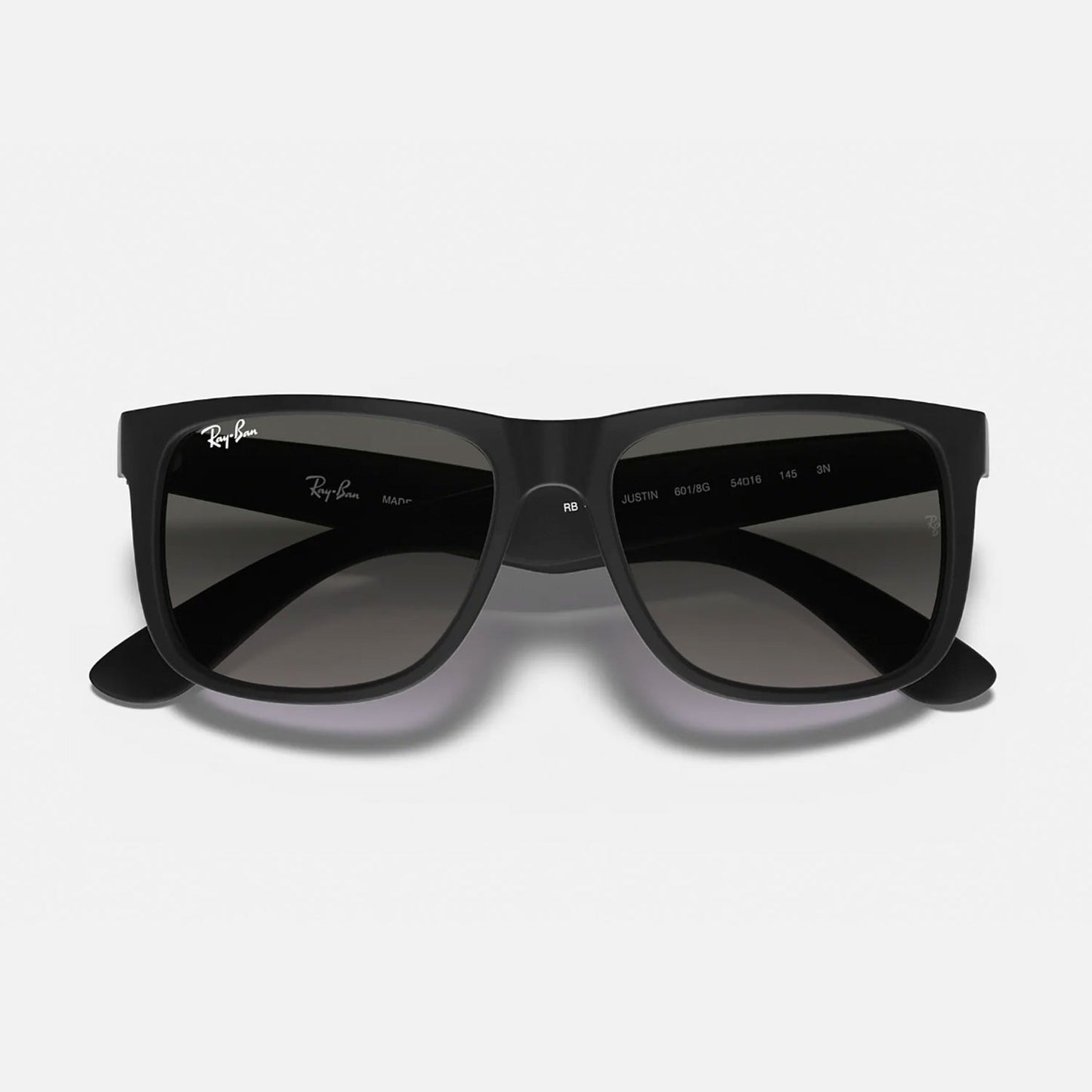 Ray-Ban Justin RB4165 601/8G Marco Negro Lente Gris Gafas de Sol Unisex Negro Matte 54mm